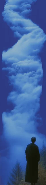 Free aesthetic bookmark featuring a cloud swirl on blue